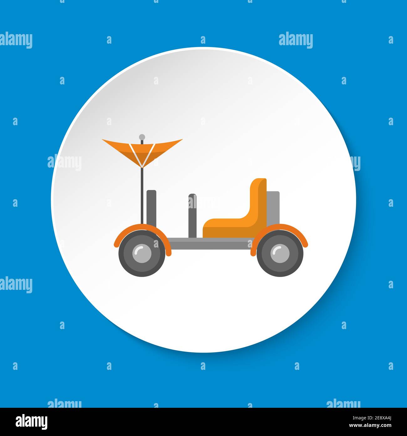 Lunar vehicle icon in flat style on round button. Moon rover symbol ...