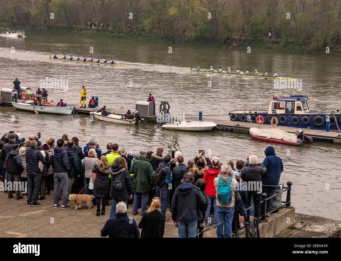 Annual Oxford and Cambridge Boat Race at Chiswick in 2019; Cambridge