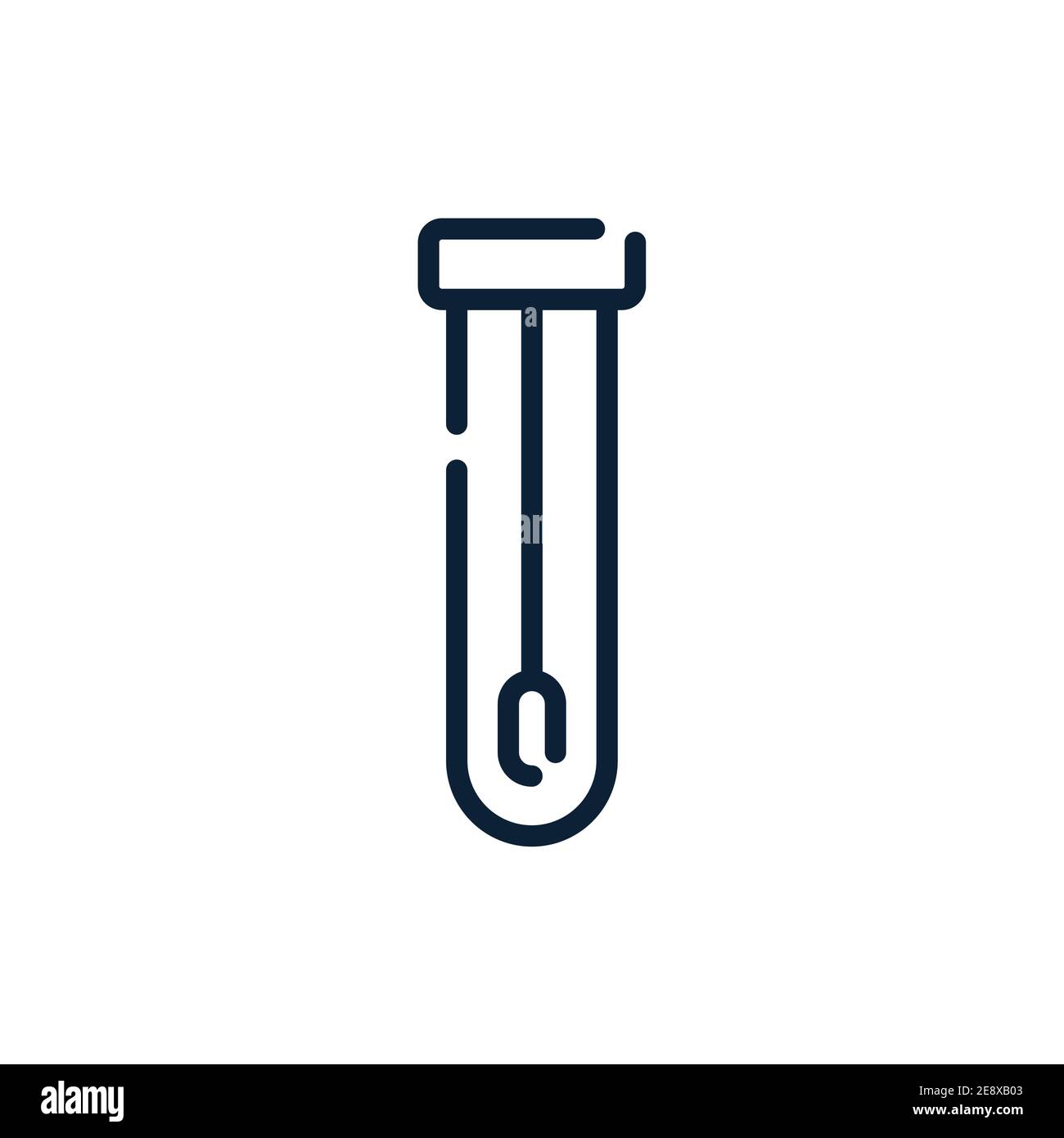 Covid pcr test vector line icon. Corona virus covid19 tube test medical ...