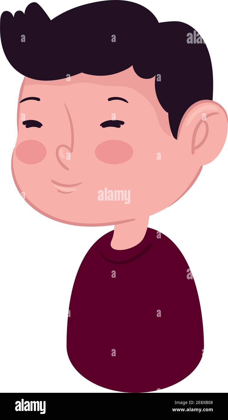 happy young boy smiling character Stock Vector Image & Art - Alamy