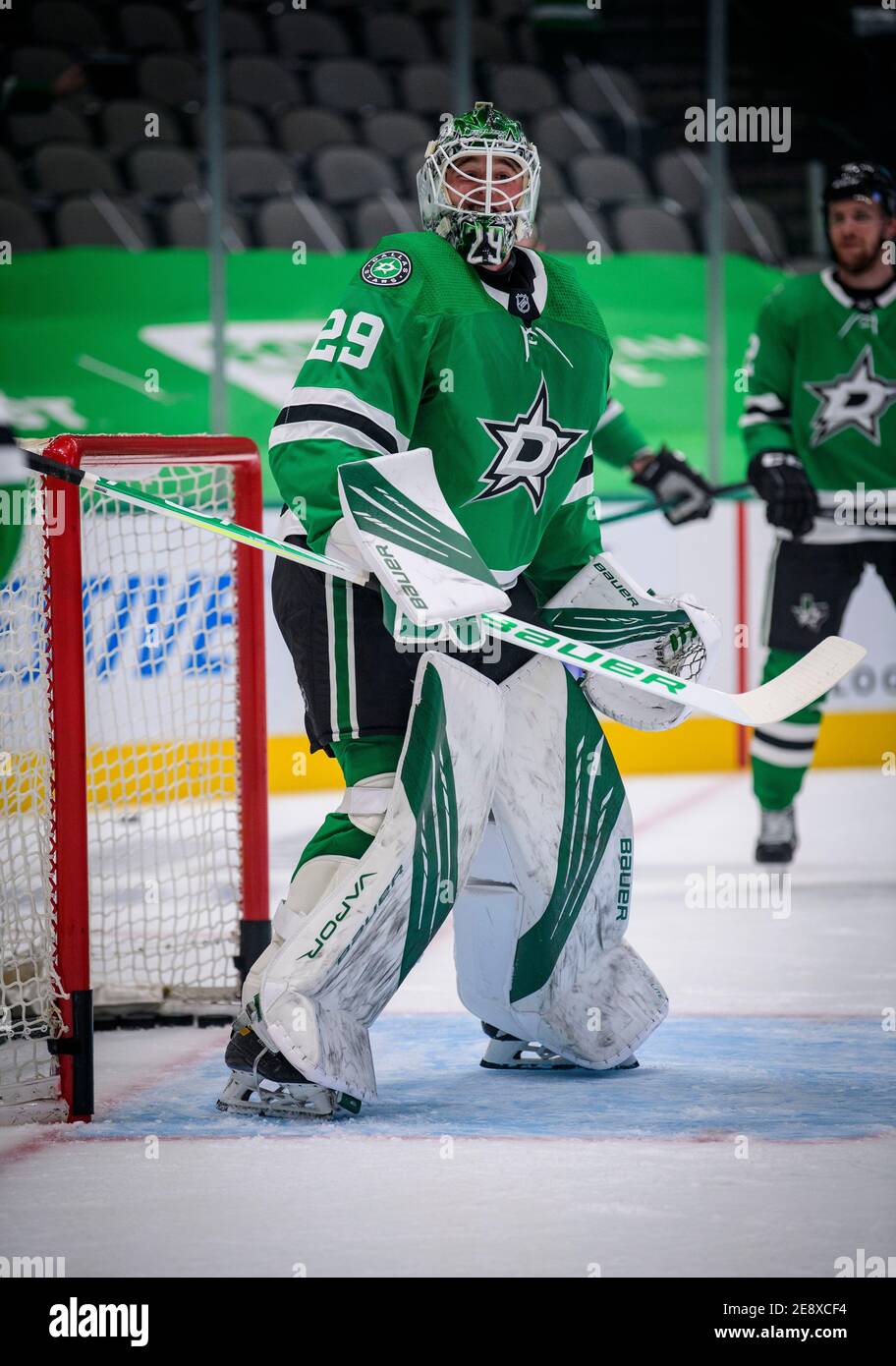 Jan 22, 2021; Dallas, Texas, USA; A view of the ice and the arena and the  fans as the Dallas Stars are introduced before the game between the Dallas  Stars and the