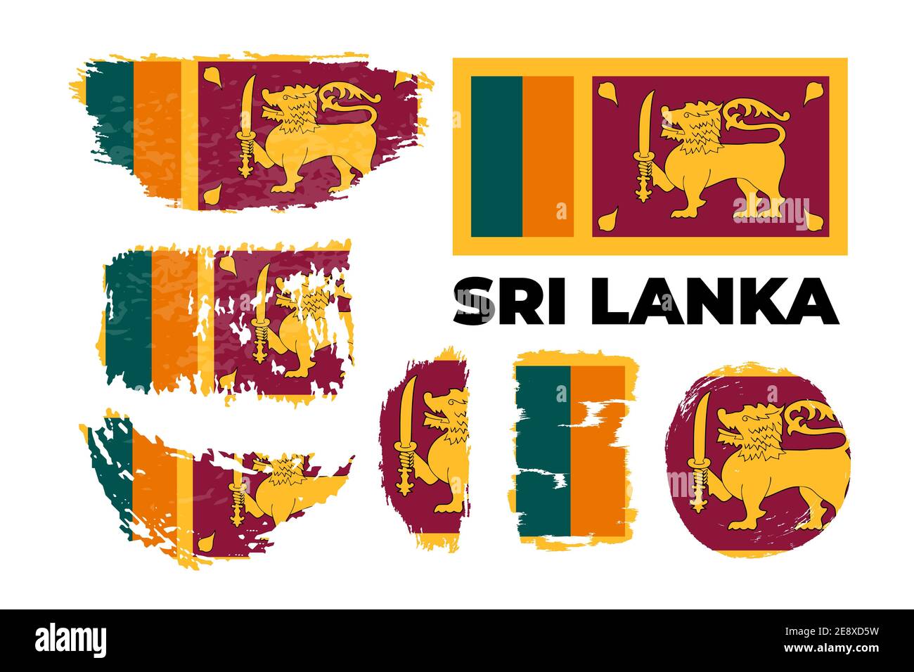 National Sri Lanka flag, official colors and proportion correctly. Stock Vector