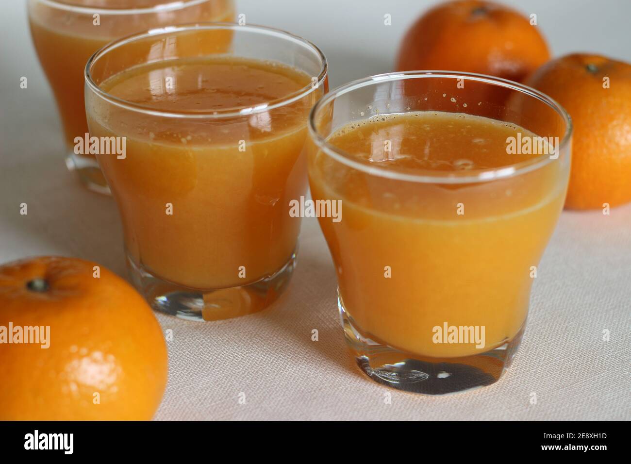 Homemade pure Malta orange juice. Malta is citrus fruit grown in India. It is commonly called as sangtra. Stock Photo