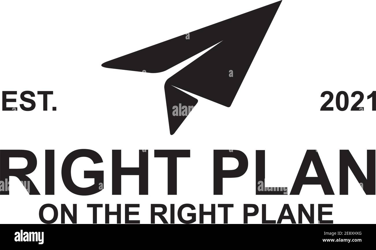 Black paper plane logo design vector template Stock Vector