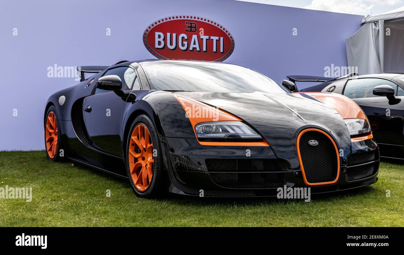 Bugatti Veyron EB 16.4 on display at the Salon Privé held at Blenheim Palace on the 26 September 2020 Stock Photo