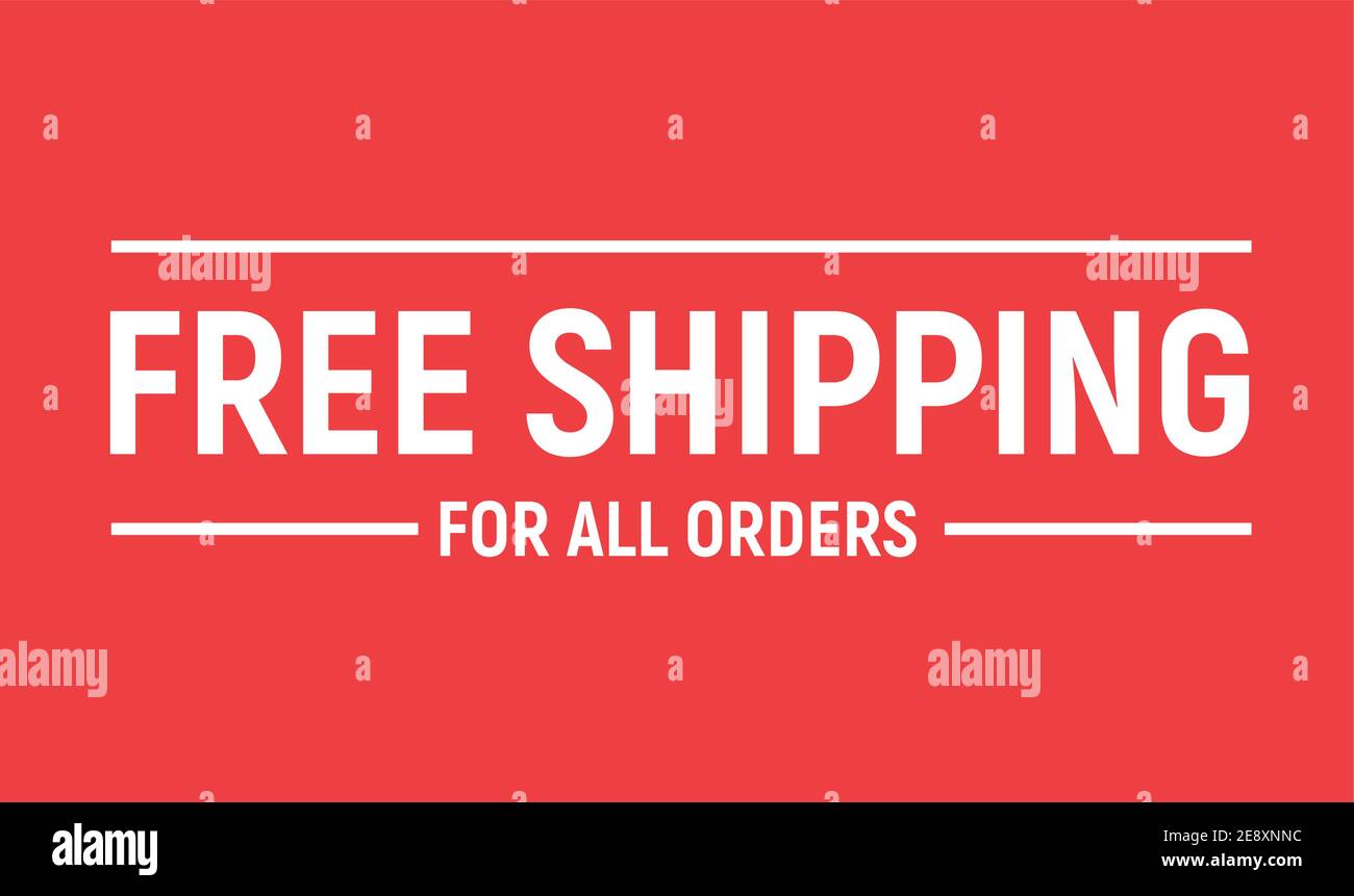 Free shipping delivery offer banner. Free shipping poster vector design promotion flat illustration Stock Vector