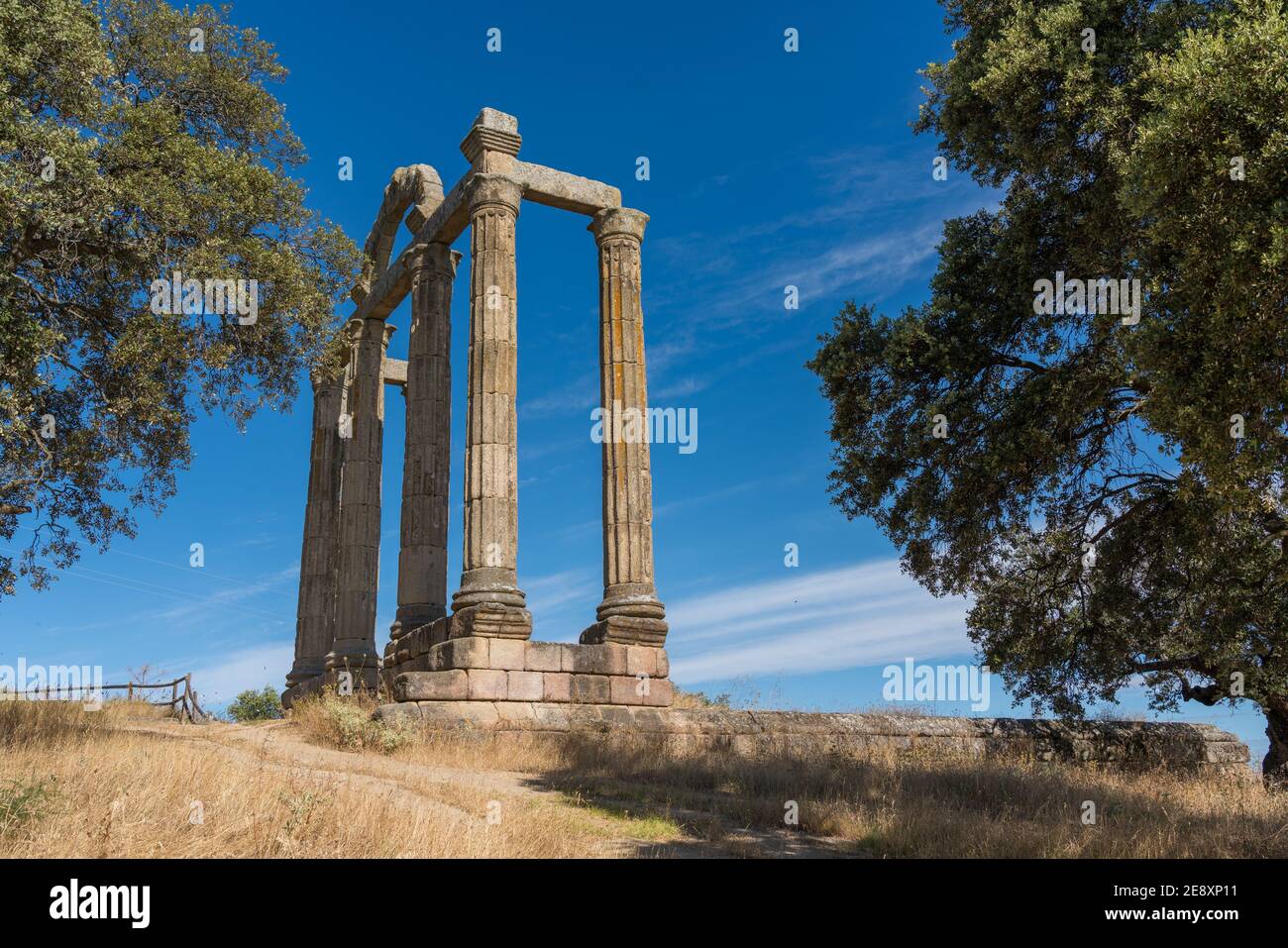 Roman ruins of Augustobriga, located in the Valdecanas swamp, next to the small village of Bohonal de Ibor in Caceres. Extremadura. Spain Stock Photo