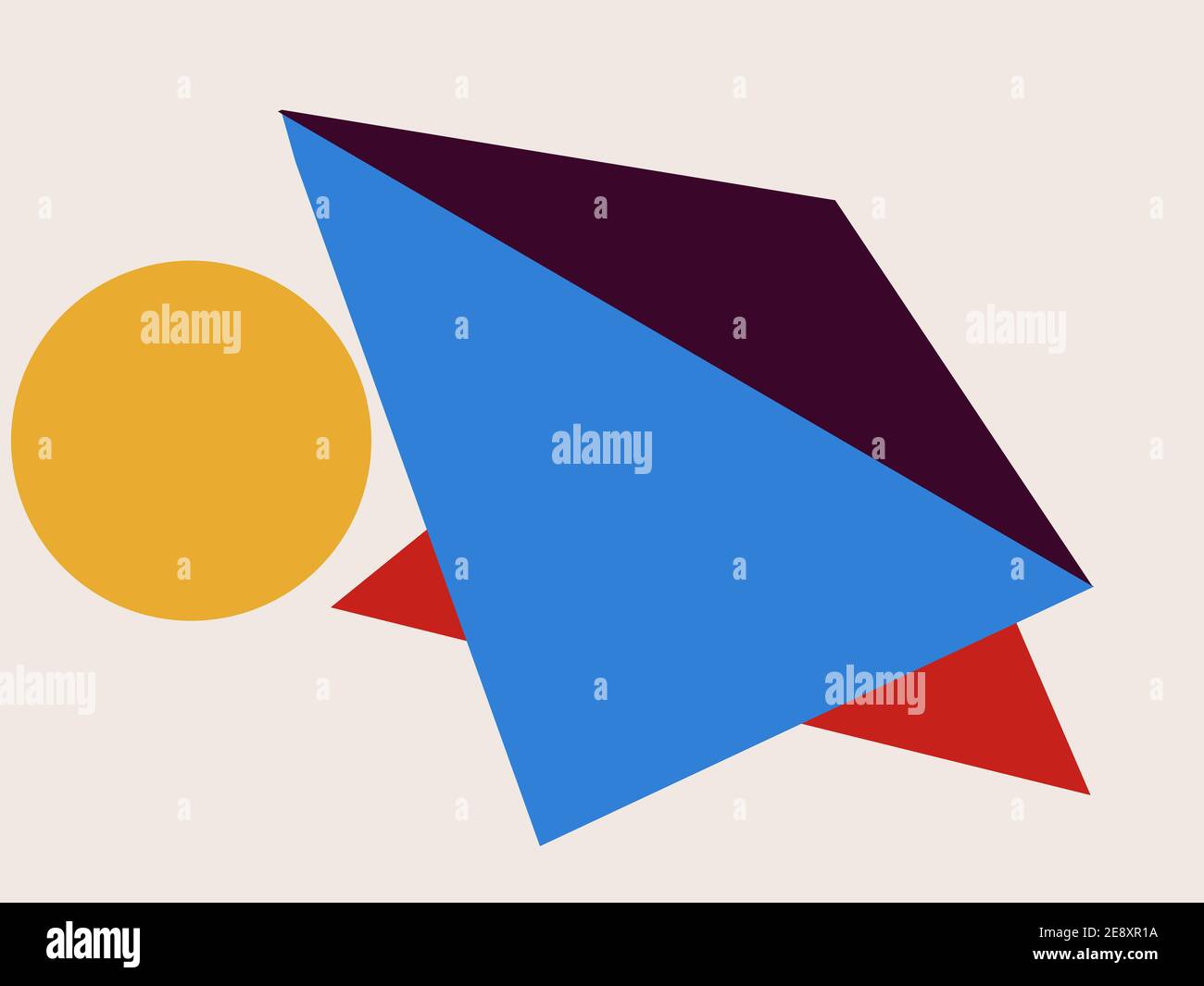 Abstract art and colorful shape collage. Midcentury art Trendy and