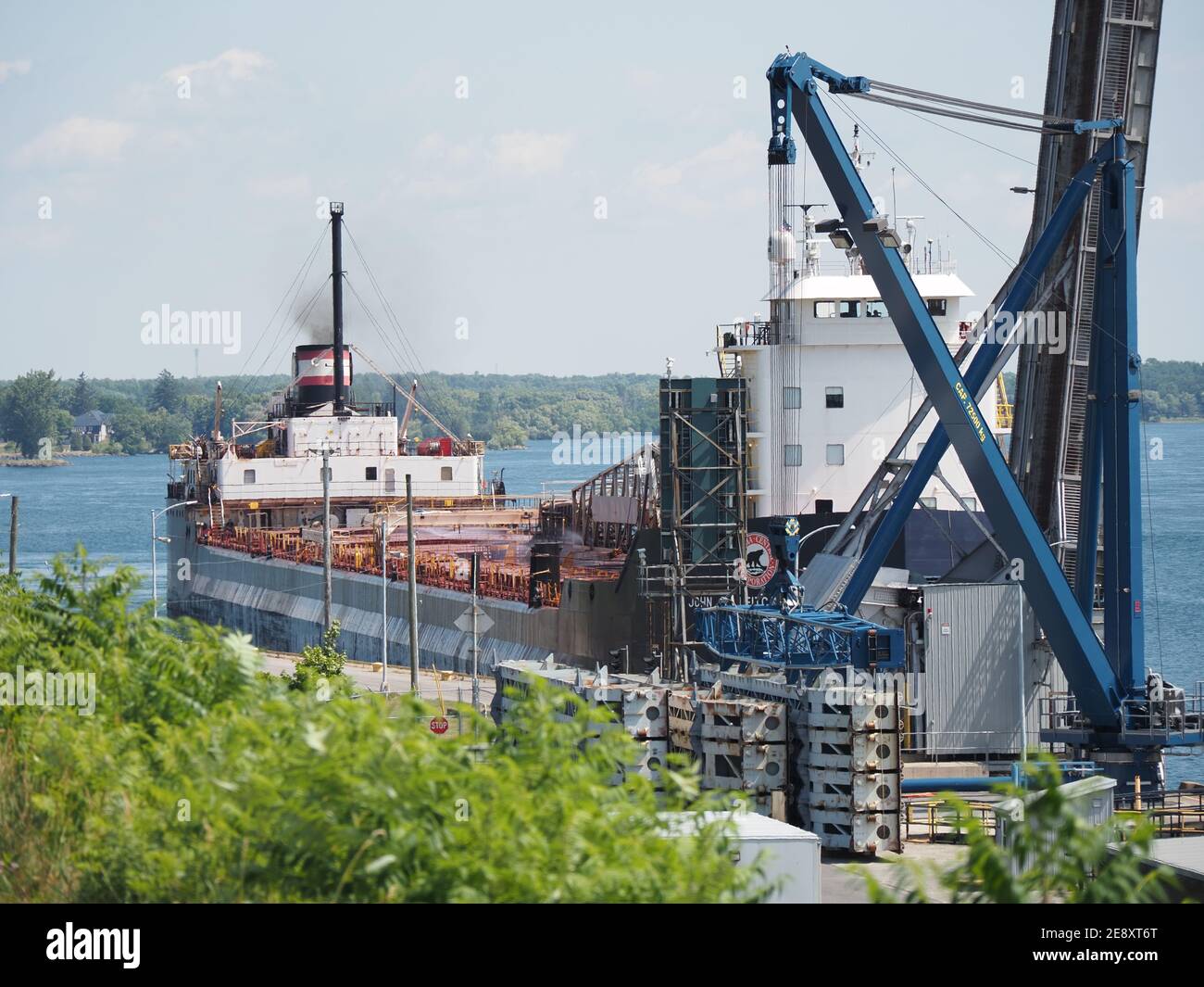 Transport Ship at Iroquois Locks Stock Photo Alamy
