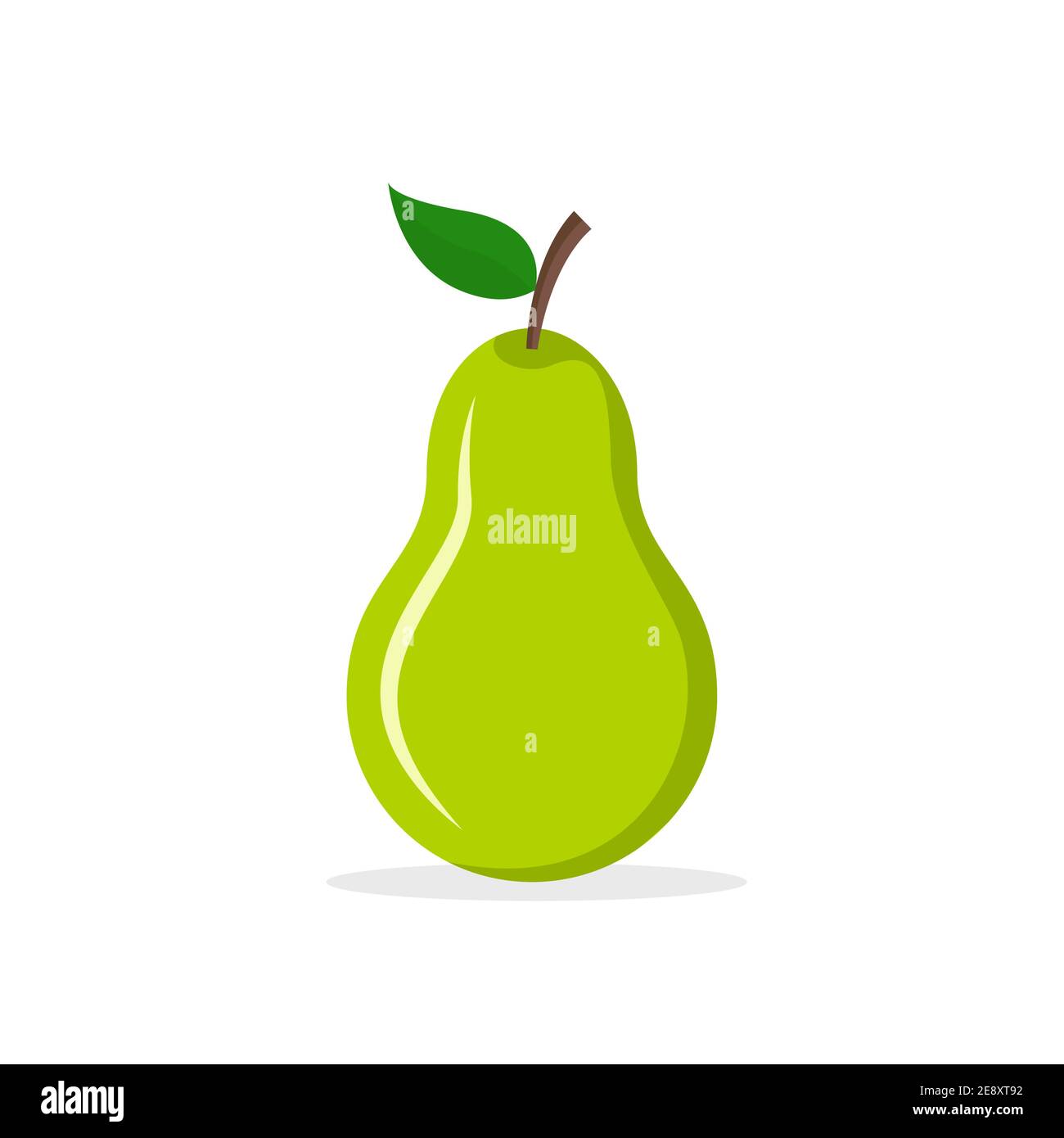 Pear fresh fruit vector icon. Cartoon pear illustration organic green