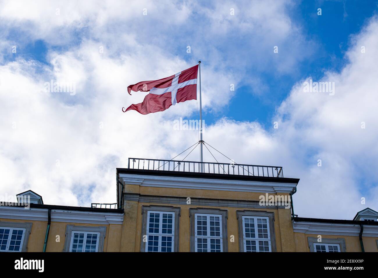 Danish Flag on Frederiksberg Palace Stock Photo