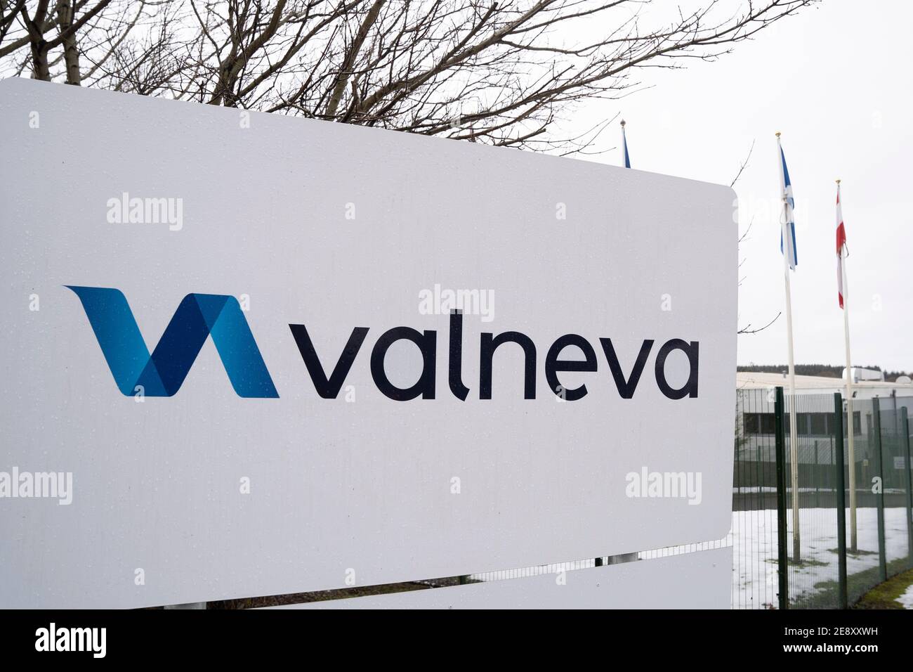 Exterior of Valneva Covid-19 vaccine production facility at Livingston, Scotland, UK Stock Photo
