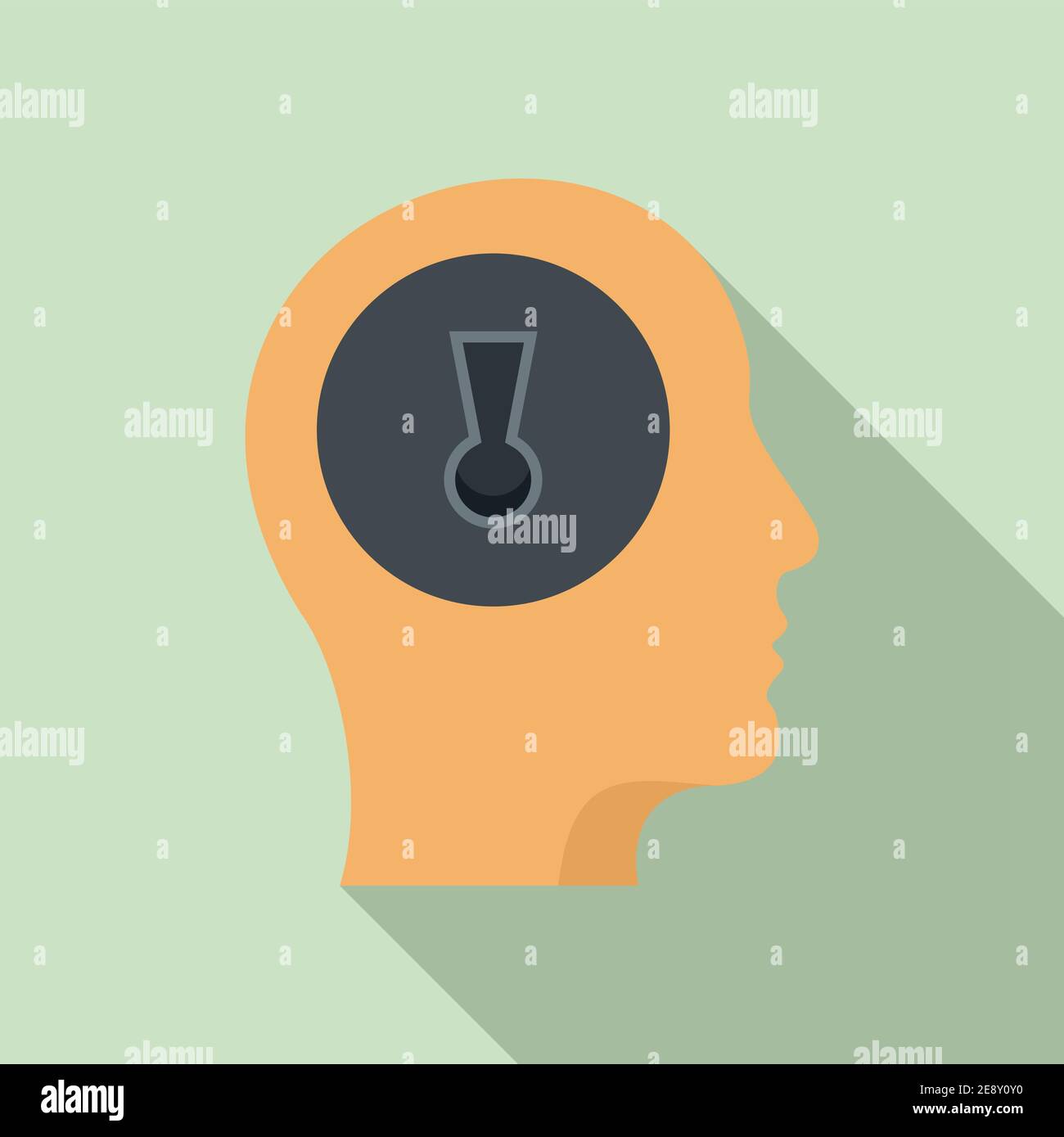 Mind skills icon, flat style Stock Vector