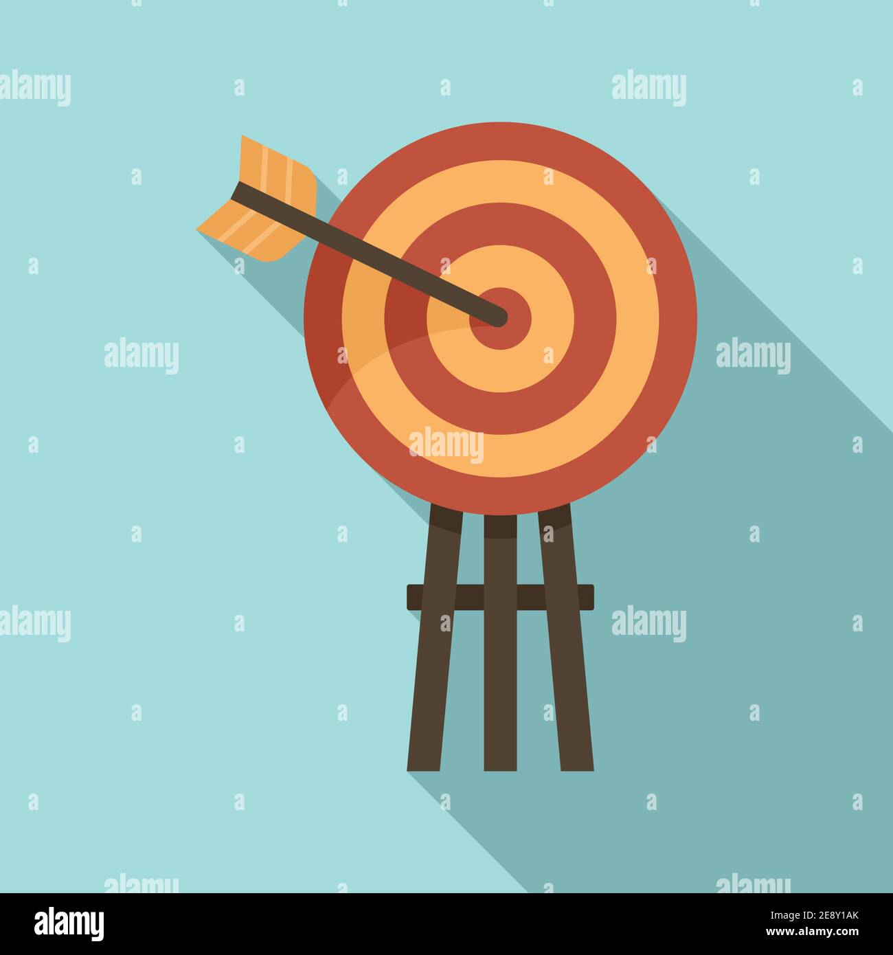 Life skills arch target icon, flat style Stock Vector