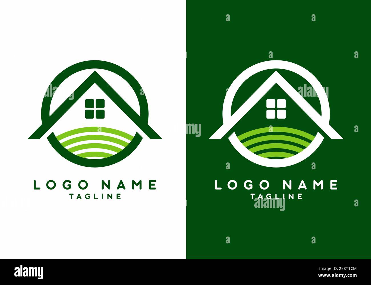 Simple roof in circle house real estate logo design Stock Vector Image ...