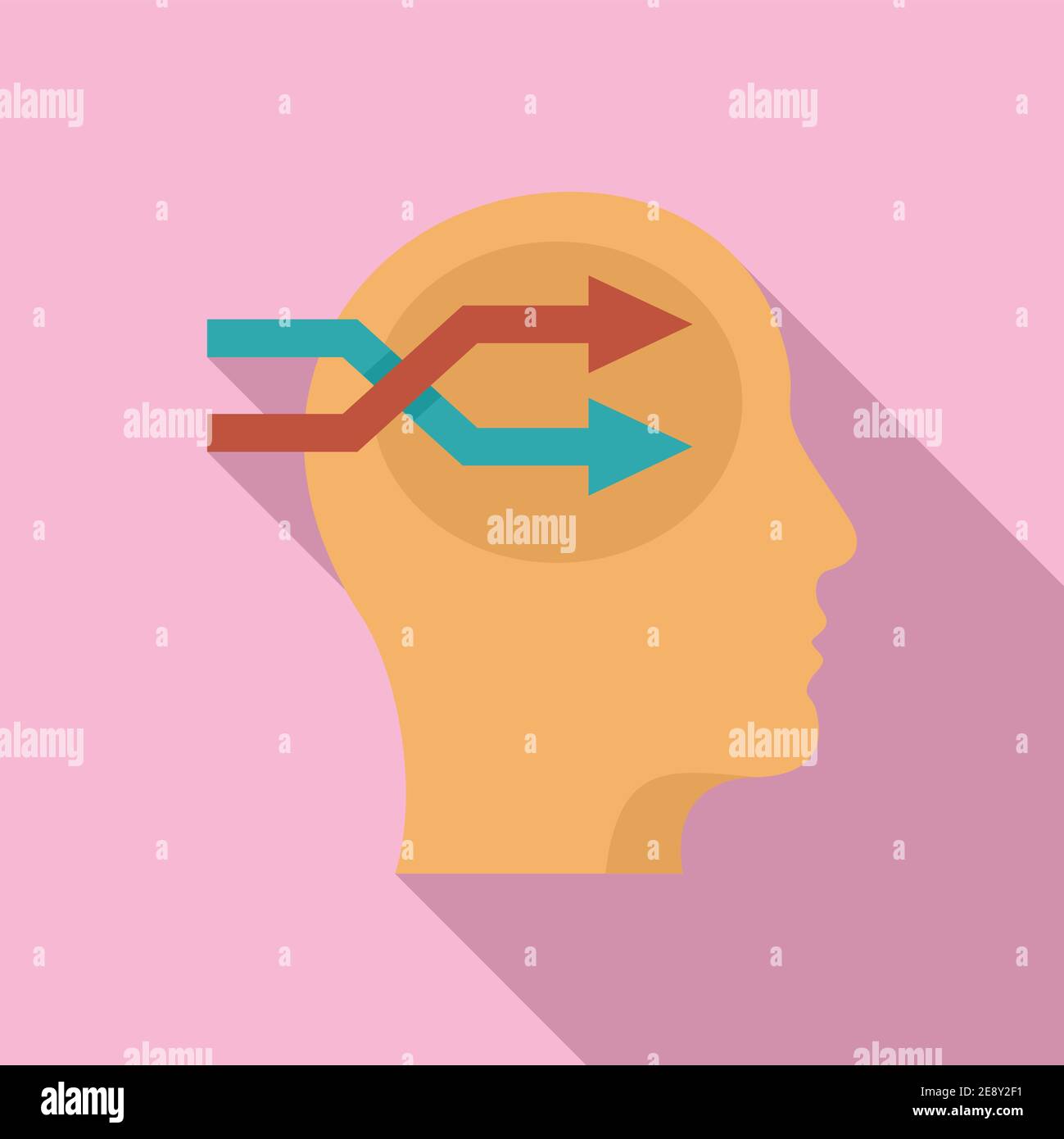 Life skills ideation icon, flat style Stock Vector