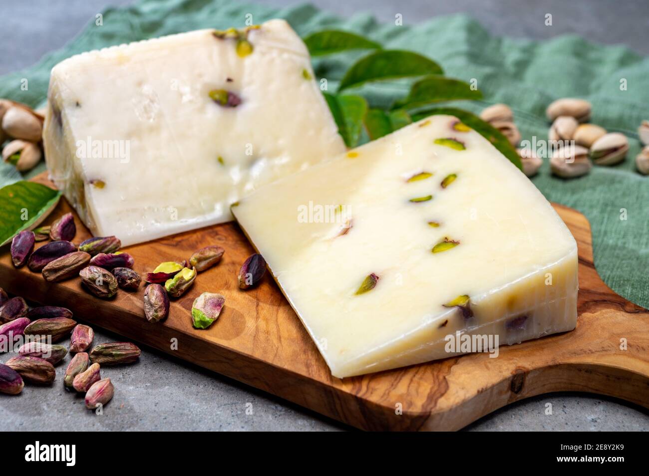 Cheese collection, fresh Italian pecorino cheese made from sheep milk