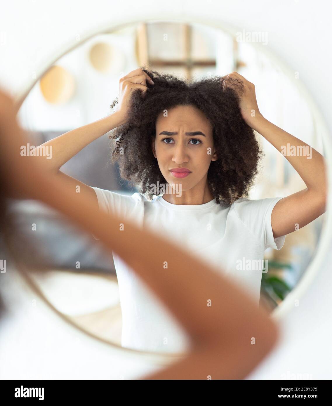 Problems with hairstyle, dry and brittle hair Stock Photo Alamy