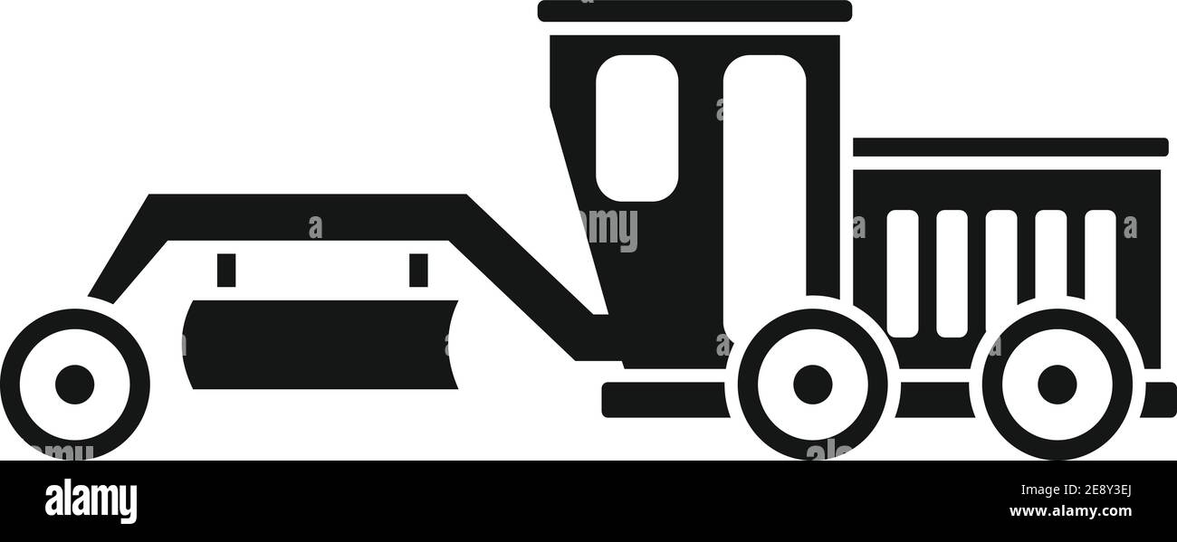Grader machine demolition icon, simple style Stock Vector