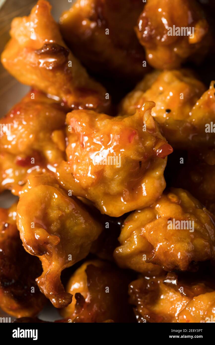 Homemade Vegetarian Vegan Buffalo Chicken Wings with Ranch Stock Photo