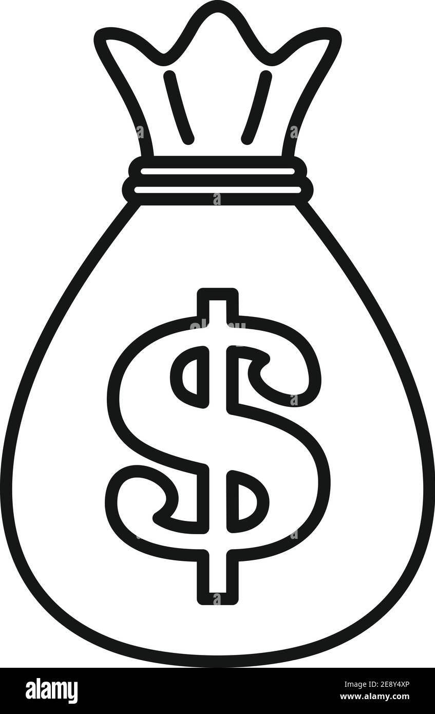 Money bag icon, outline style Stock Vector Image & Art - Alamy