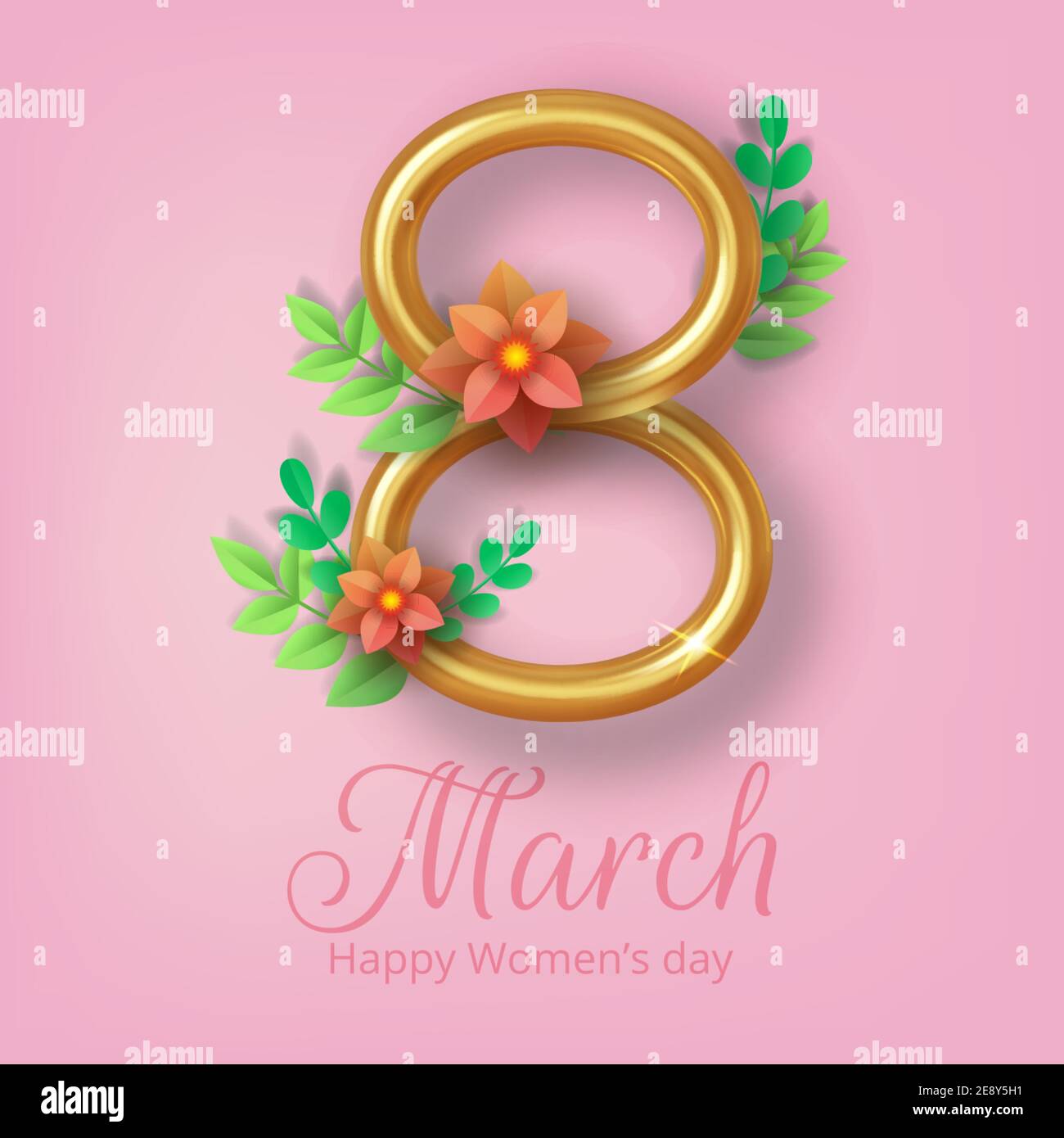 8 March International Womens Day, greeting card. Vector  Stock Vector