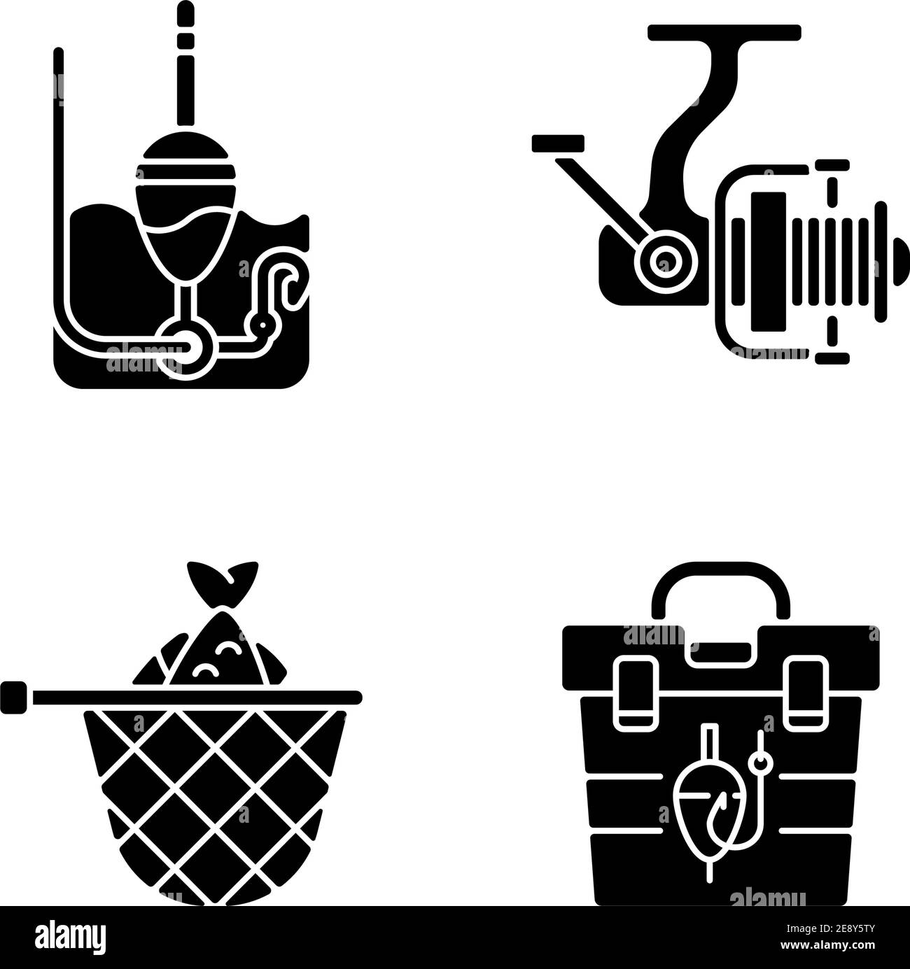 Hobby and leisure activities black glyph icons set on white space Stock ...