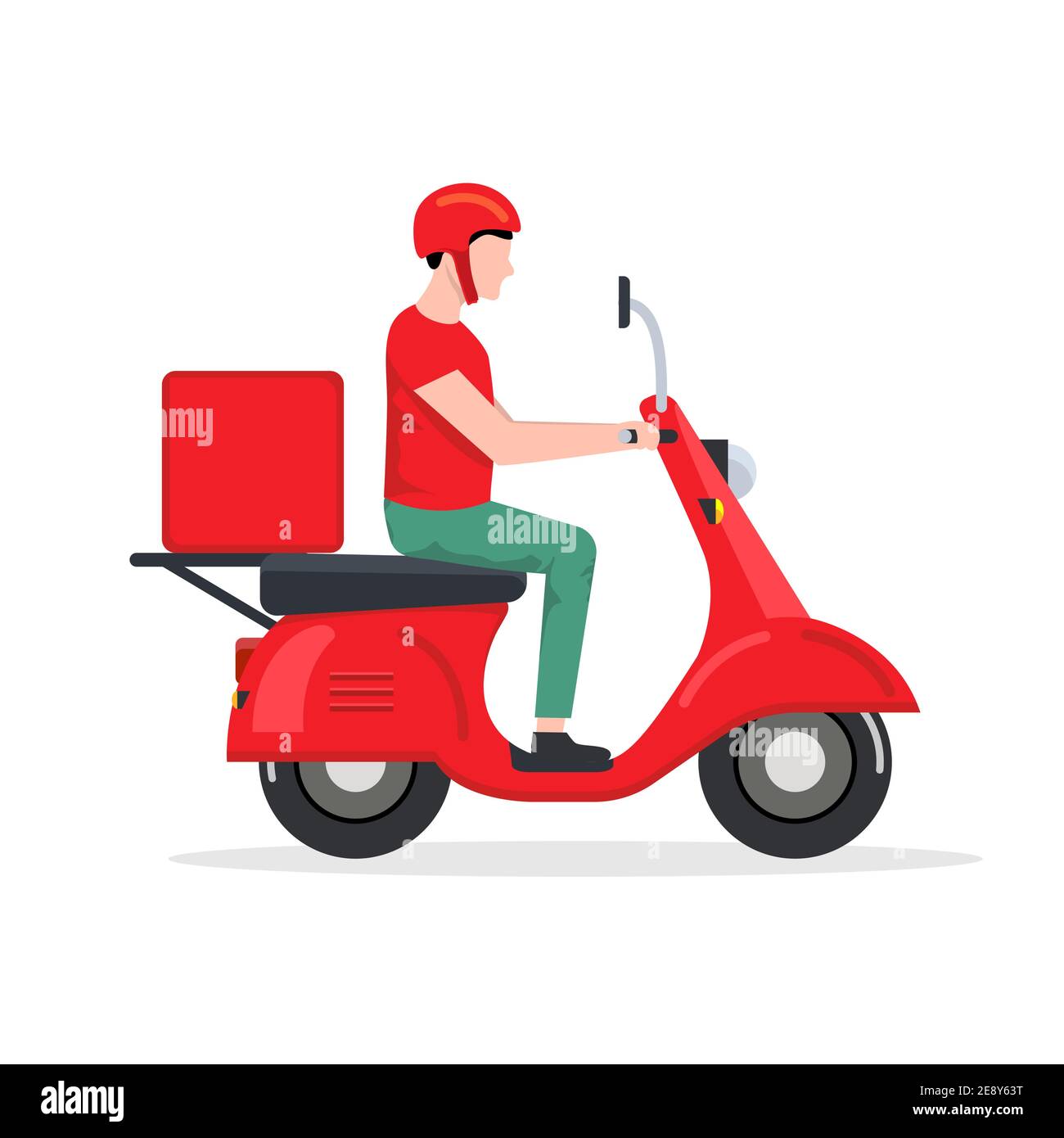 Delivery man motorbike logo icon. Scooter bike vector icon express