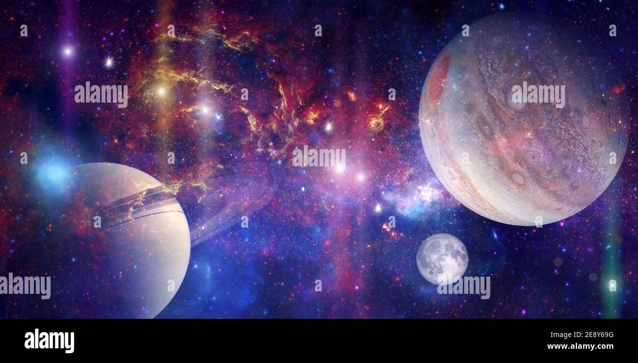 Space wallpaper banner background. Stunning view of a cosmic galaxy ...