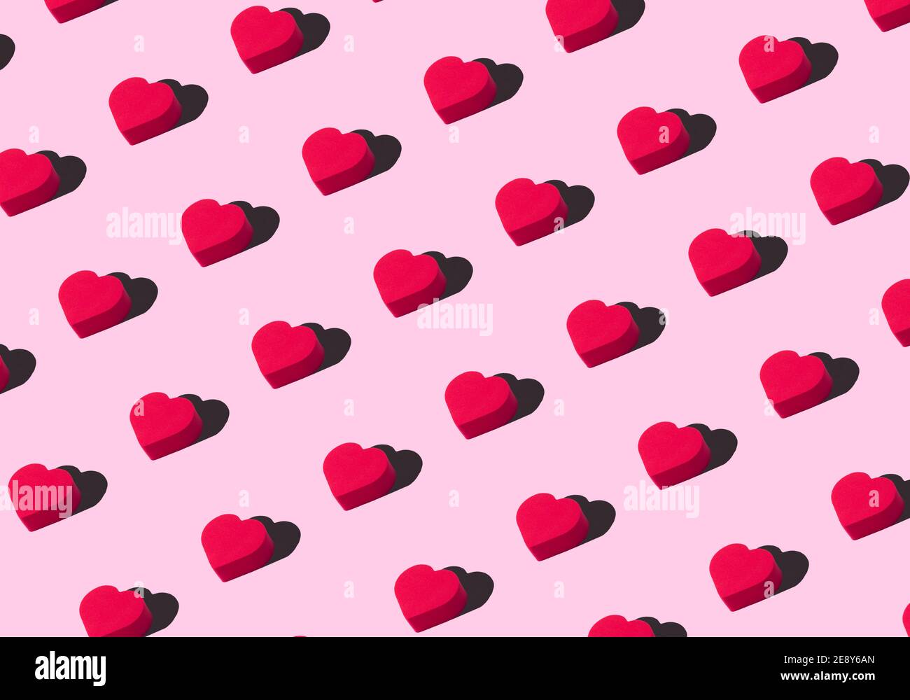 Romantic Pink Hearts Minimalist Background