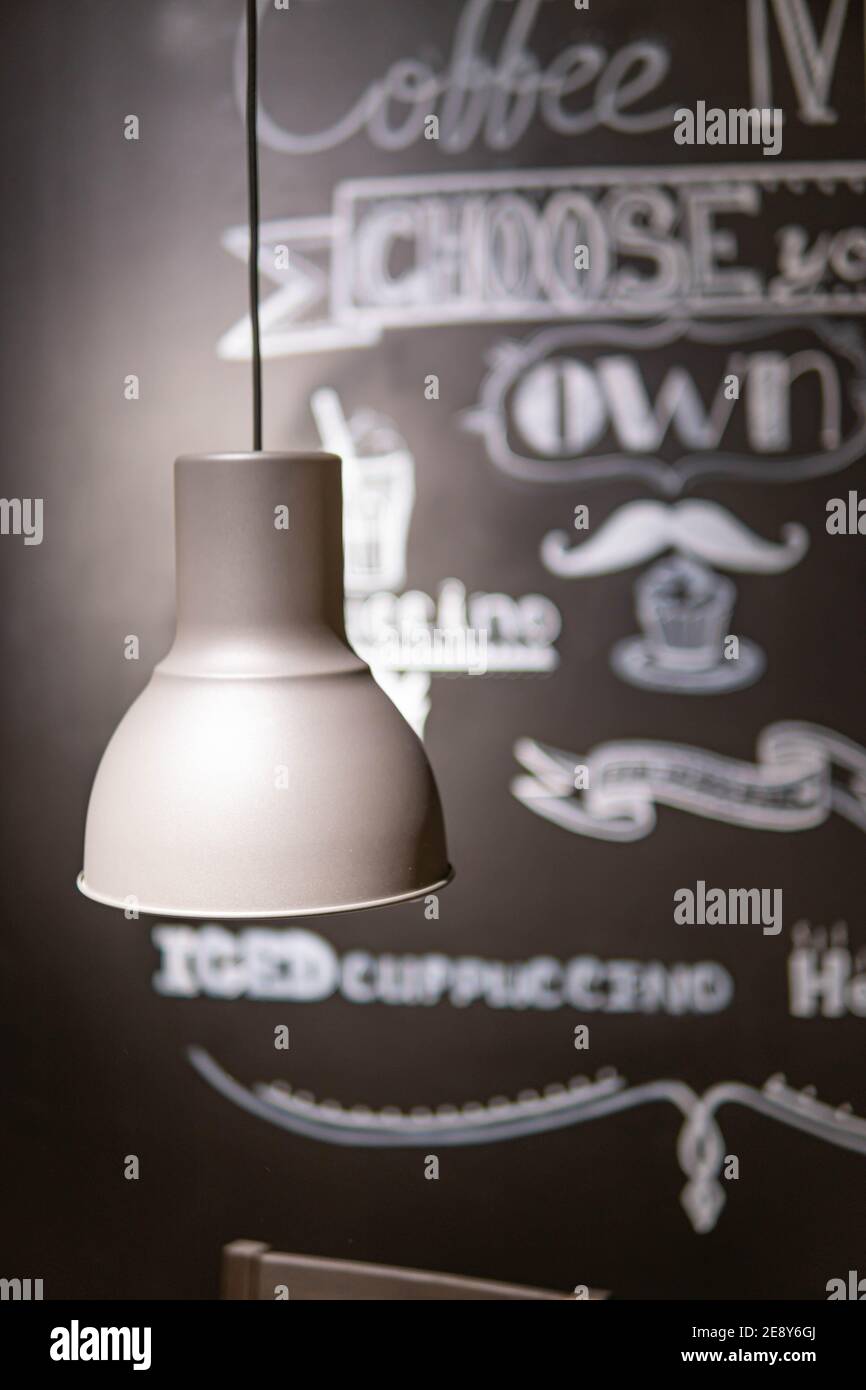 Modern White Lamp Shade. Stock Photo