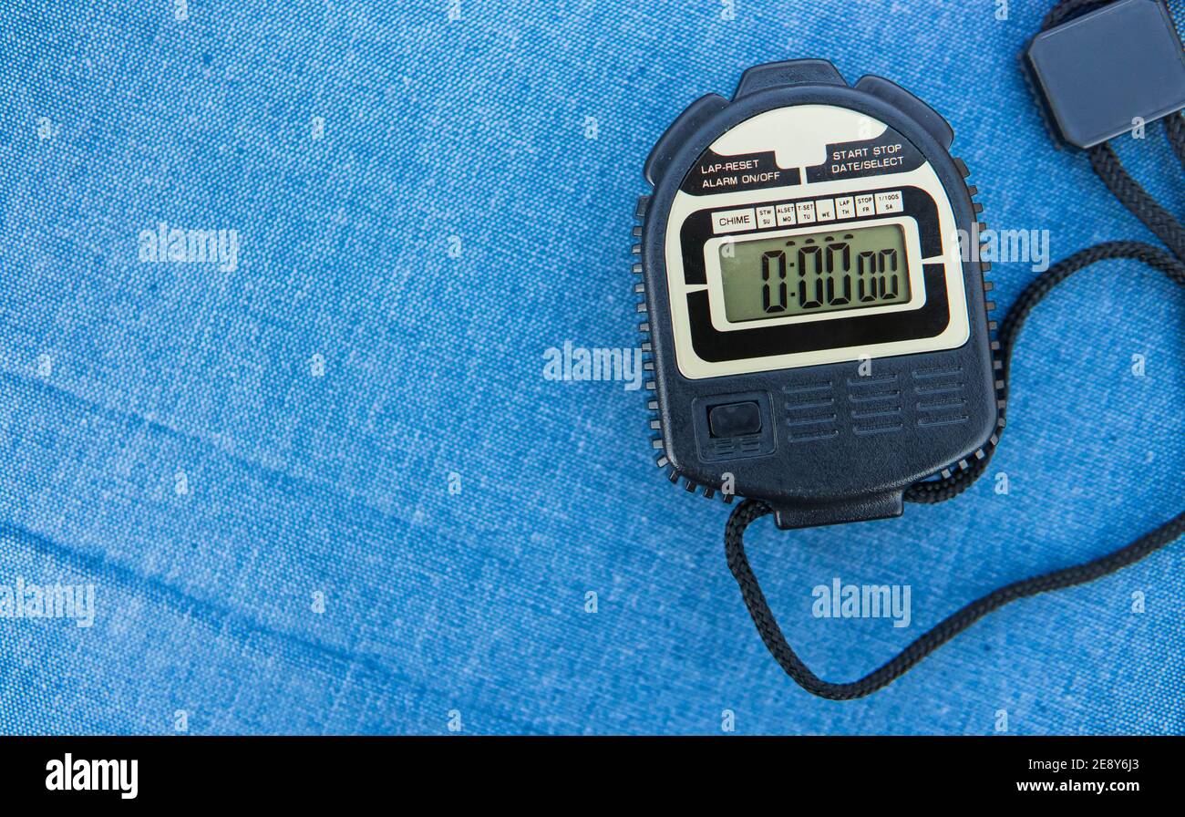 Stop watch on table. Stock Photo