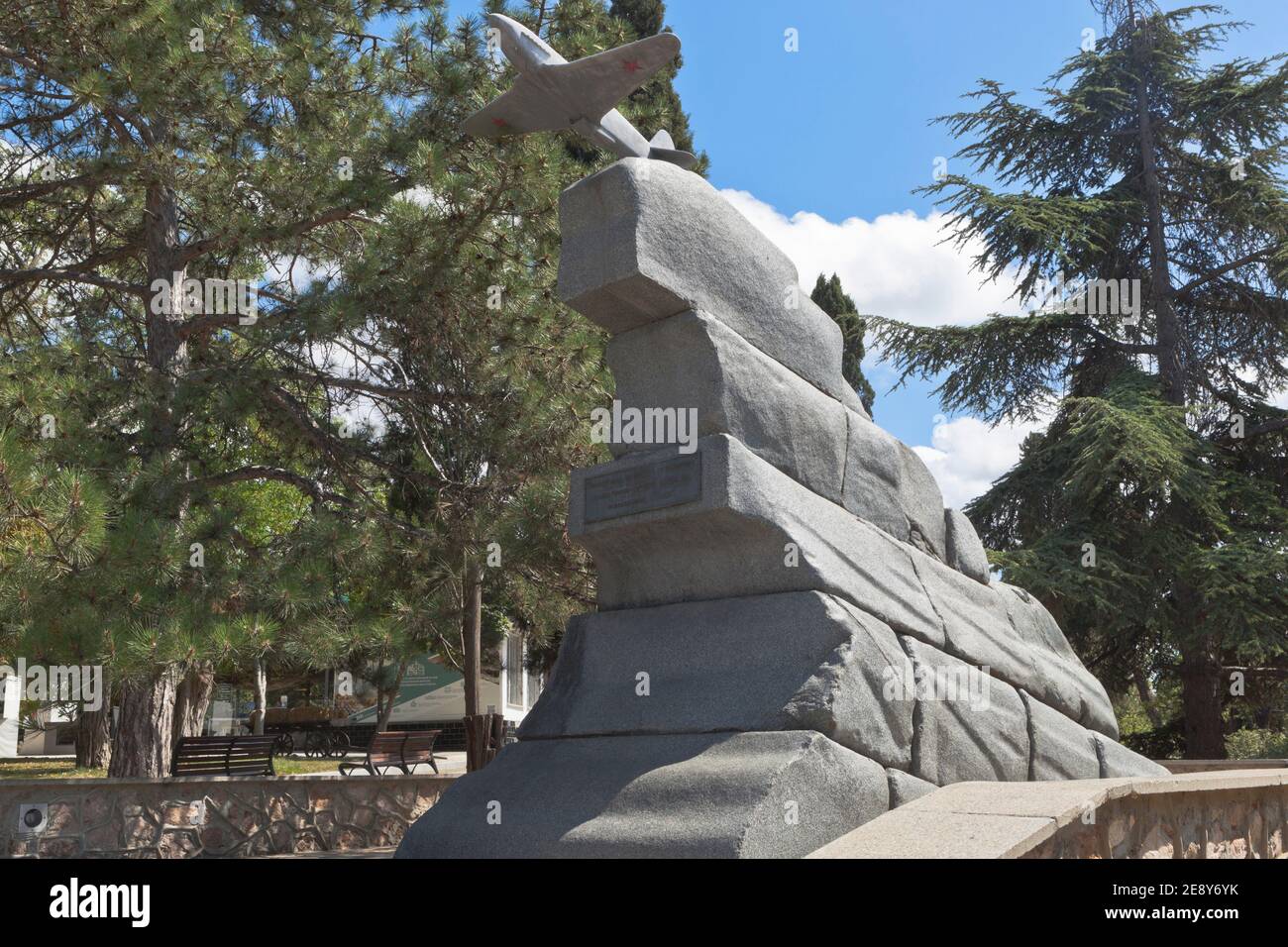 Sevastopol, Crimea, Russia - July 27, 2020: Monument to the pilots of the 8th Air Army in the memorial complex Malakhov Kurgan in the hero city of Sev Stock Photo