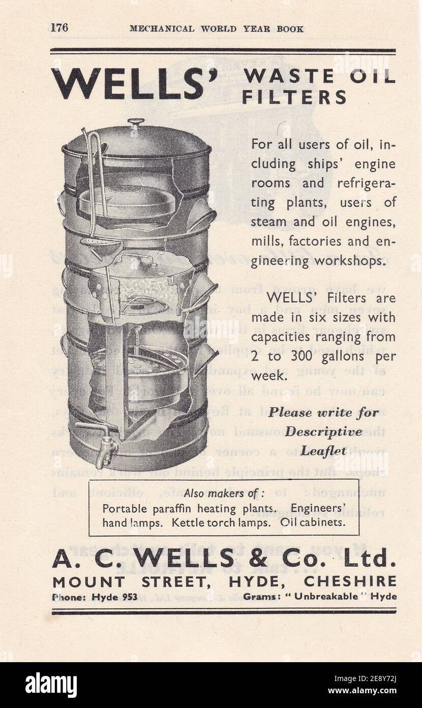 Vintage advert for A. C. Wells & Co. Ltd. Stock Photo