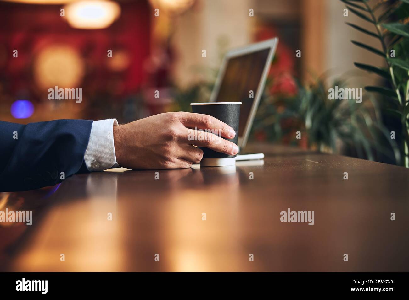 Male entrepreneur taking a break from work Stock Photo