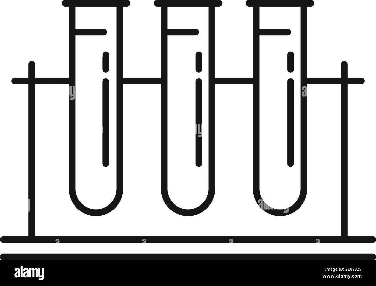 Blood donation test tube stand icon, outline style Stock Vector Image