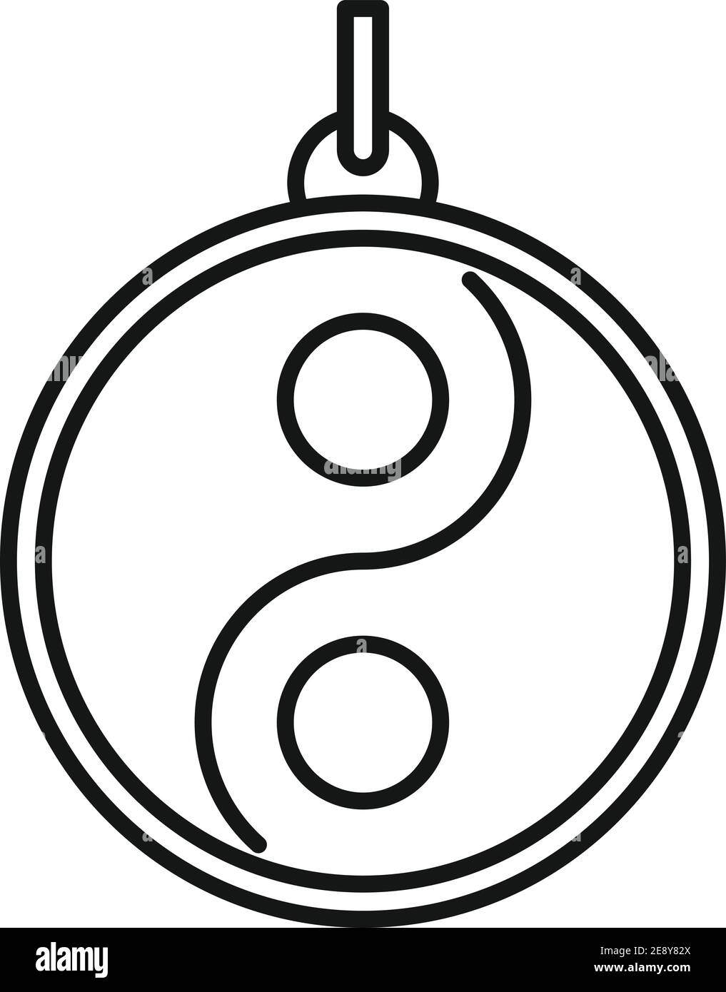 Yin yang emblem icon, outline style Stock Vector Image & Art - Alamy
