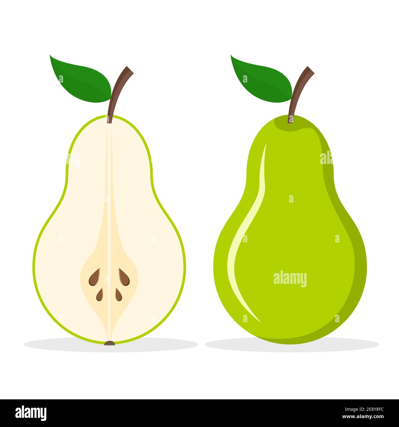 Pear fresh fruit vector icon. Cartoon pear illustration organic green ...