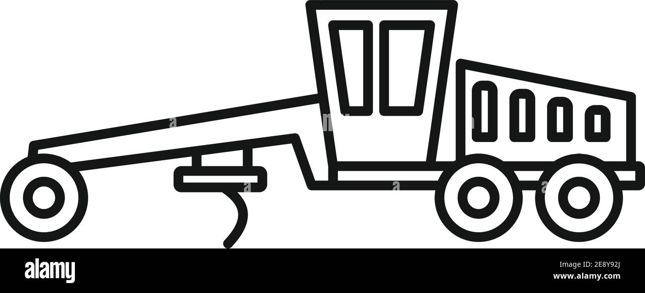 Grader machine icon, outline style Stock Vector