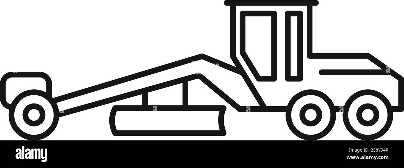 Grader machine truck icon, outline style Stock Vector