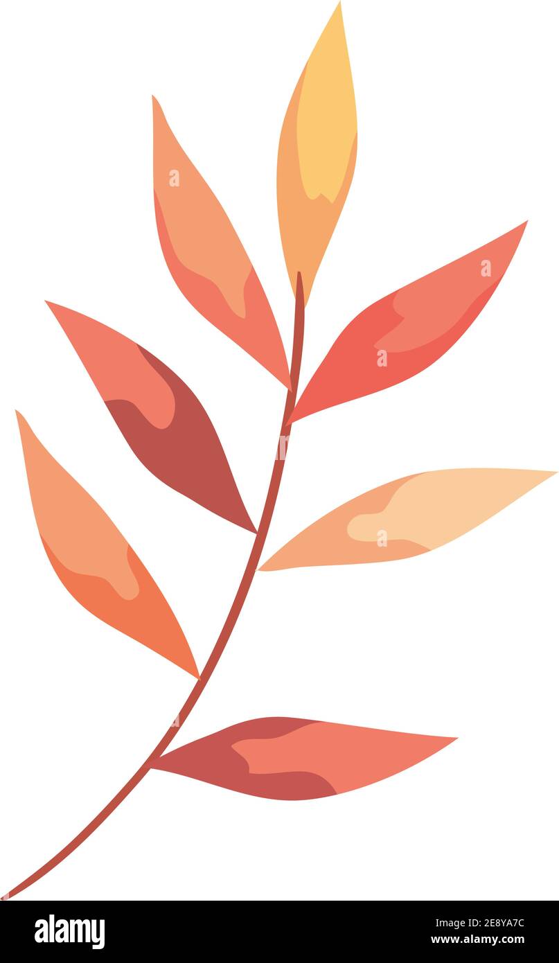 autumn branch with leafs plant foliage icon Stock Vector Image & Art ...