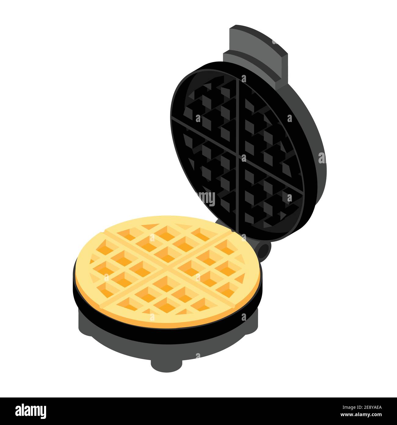 Fresh waffle and waffle maker isolated on white background isometric view.  Vector Stock Vector Image & Art - Alamy