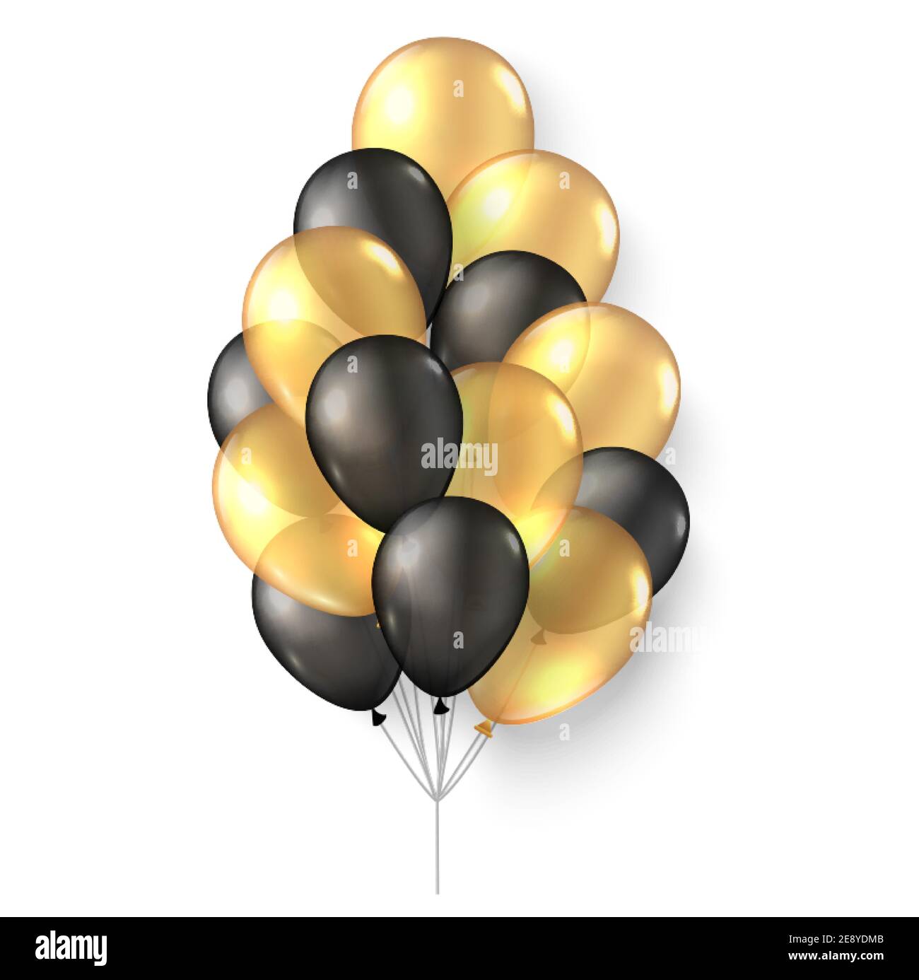 Bloody huurder Bijbel Gold black balloons. 3d realistic happy holidays flying air helium ballon  mock up Stock Vector Image & Art - Alamy