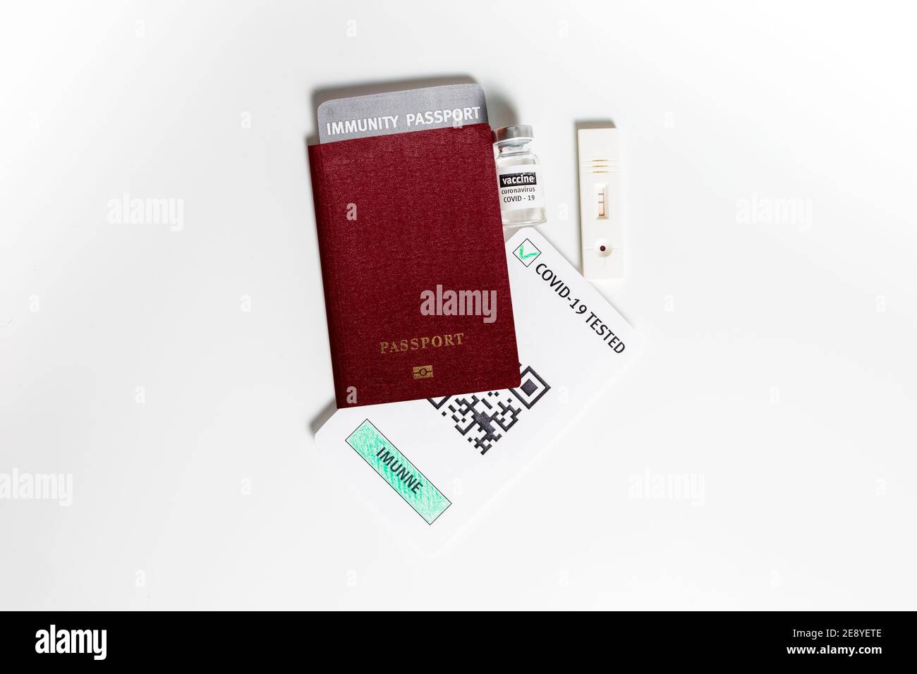 COVID19 serological rapid diagnostic test on a passport,allows you