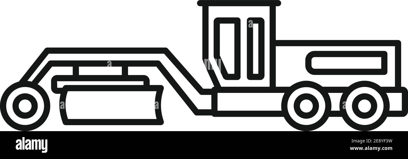 Grader machine tractor icon, outline style Stock Vector