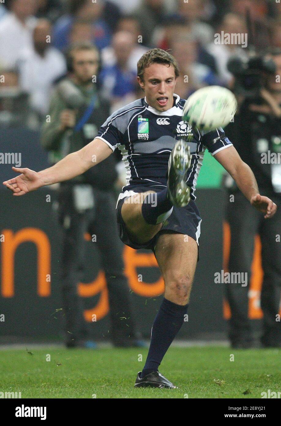 Andrew Henderson of Scotland during the IRB Rugby World Cup 2007, quarter final match Argentina vs Scotland, at the Stade de France,in Saint Denis, near Paris, France on October 7, 2007. Argentina won 19-13. Photo by Gouhier-Taamallah/Cameleon/ABACAPRESS.COM Stock Photo