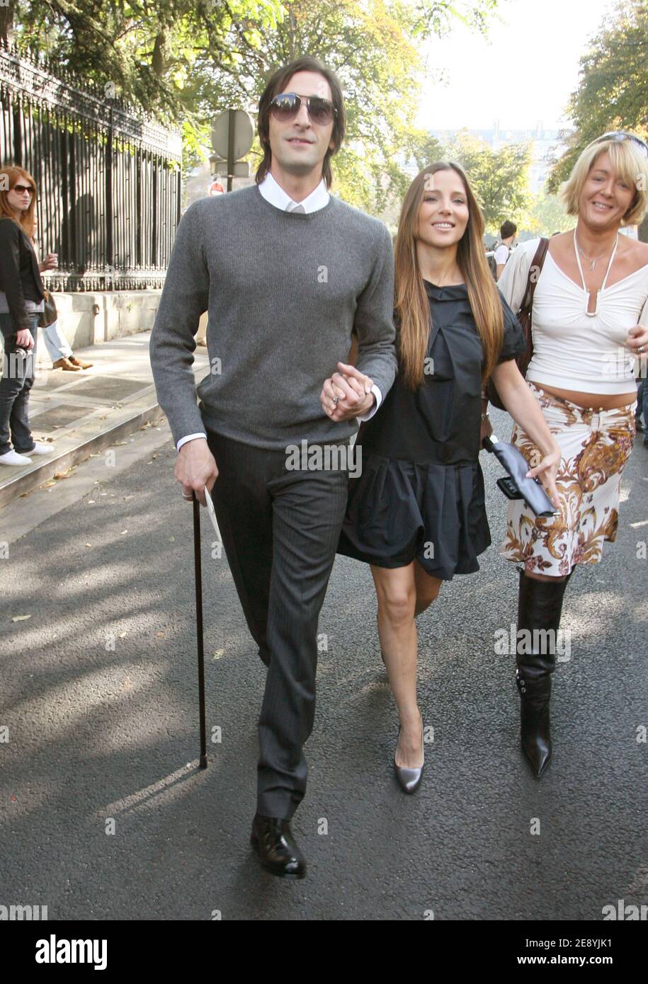Adrien Brody and Elsa Pataky arrive at Miu-miu's Spring-Summer 2008