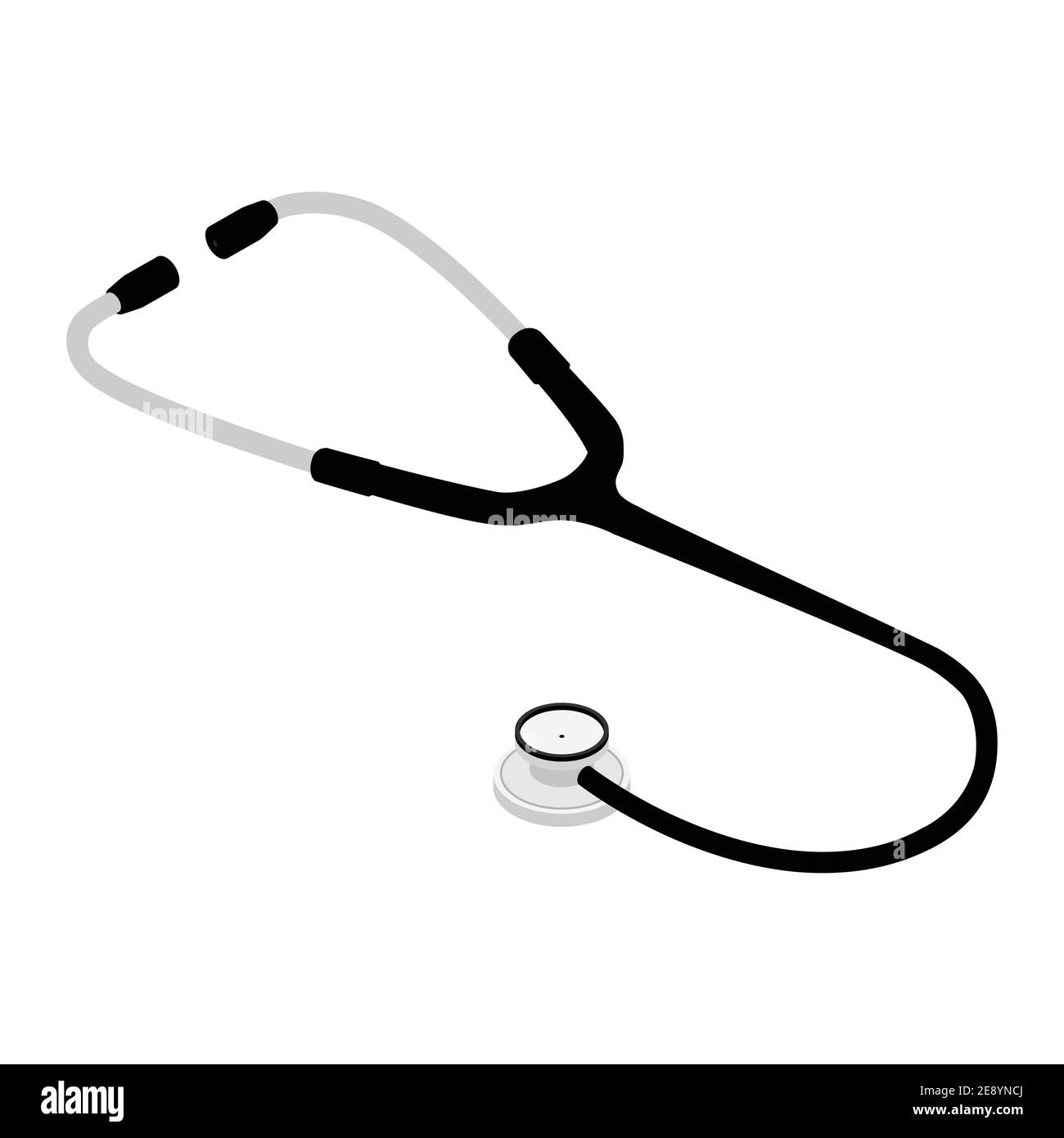 Stethoscope instrument icon isolated on white background isometric view