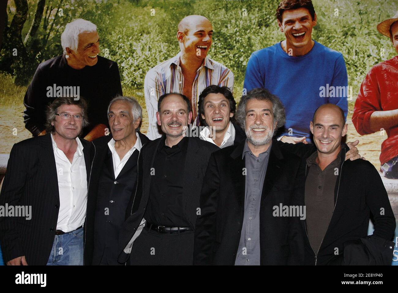 Gerard Darmon, Jean-Pierre Darroussin, Marc Lavoine, Marc Esposito, Bernard Campan attend the premiere of Le Coeur des Hommes 2, held at the Gaumont Marignan theater in Paris, France, on October 15, 2007. Photo by Thierry Orban/ABACAPRESS.COM Stock Photo