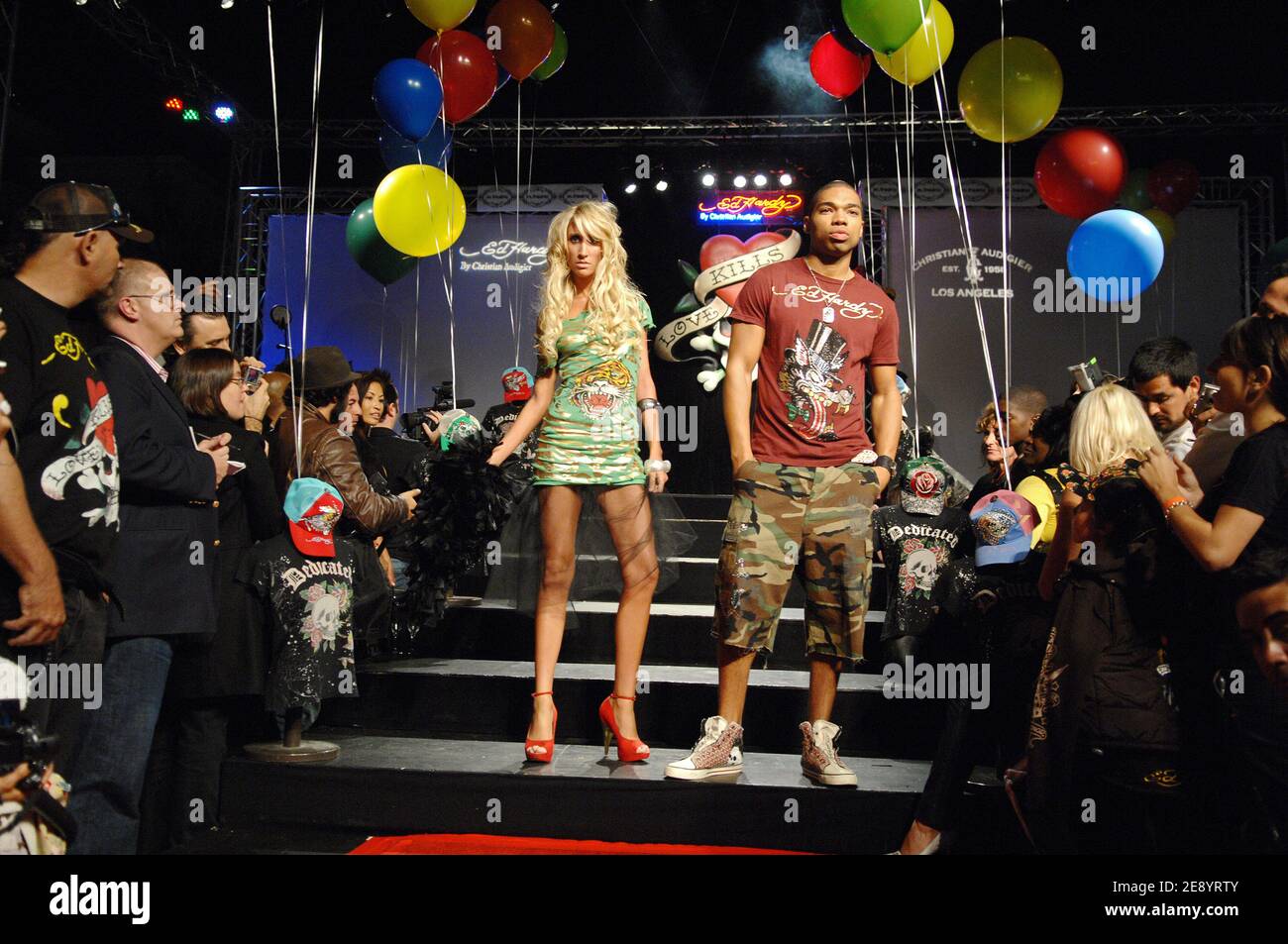 Models display creations of the Ed Hardy Spring 2008 by designer ...